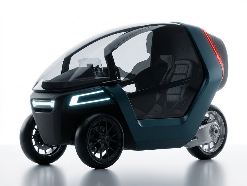 HEATHER vehicle concept leaning through a turn