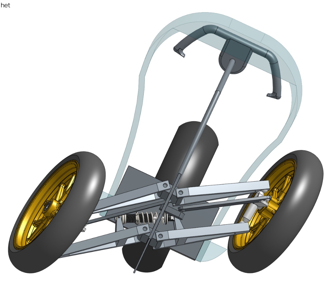 HEATHER vehicle architecture and leaning mechanism drawing